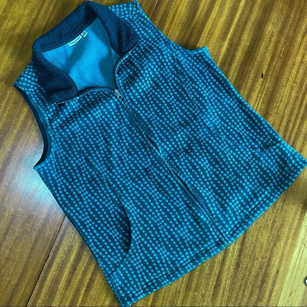 Croft & Barrow Vest Polka Dot Teal Black Medium